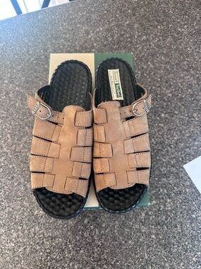 Josef Seibel Women’s Brown Leather Slide Sandals Size Euro 39/US 9